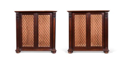 A PAIR OF WILLIAM IV OAK BOOKCASES, CIRCA 1835