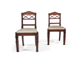 A PAIR OF OAK SIDE CHAIRSIN THE MANNER OF SOANE, 19TH CENTURY