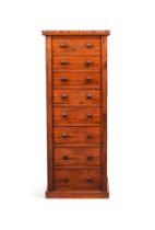 A VICTORIAN MAHOGANY WELLINGTON CHEST, ATTRIBUTED TO HOLLAND & SONS