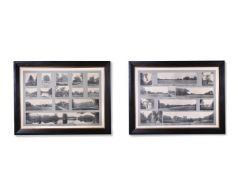 A VERY LARGE PAIR OF FRAMED SETS OF PHOTOGRAPHS 'VIEWS OF WIMBLEDON HOUSE AND GROUNDS'