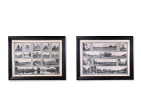 A VERY LARGE PAIR OF FRAMED SETS OF PHOTOGRAPHS 'VIEWS OF WIMBLEDON HOUSE AND GROUNDS'