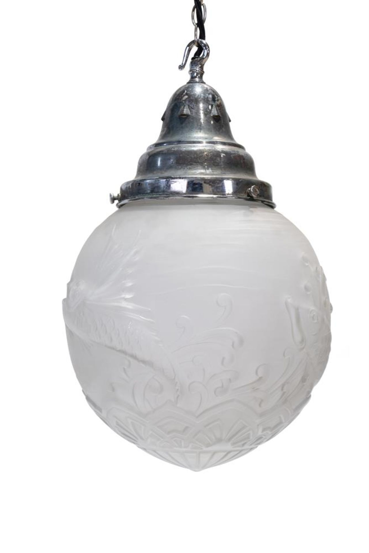 A CAST AND ACID ETCHED GLASS PENDANT LIGHT, ATTRIBUTED TO DAUM, FRENCH, CIRCA 1930 - Bild 2 aus 4