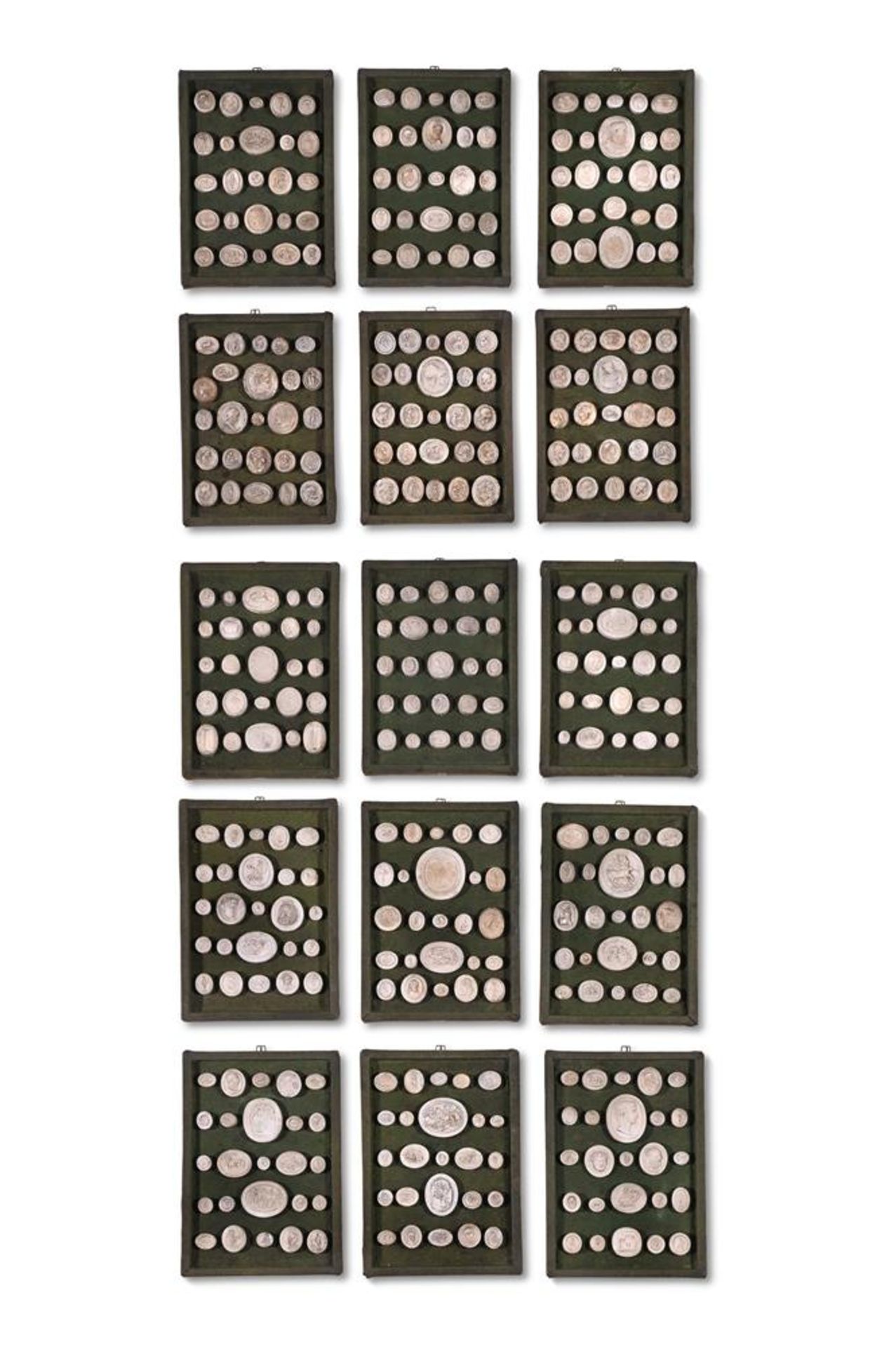 A LARGE COLLECTION OF GRAND TOUR PLASTER INTAGLIOS, CIRCA 1820