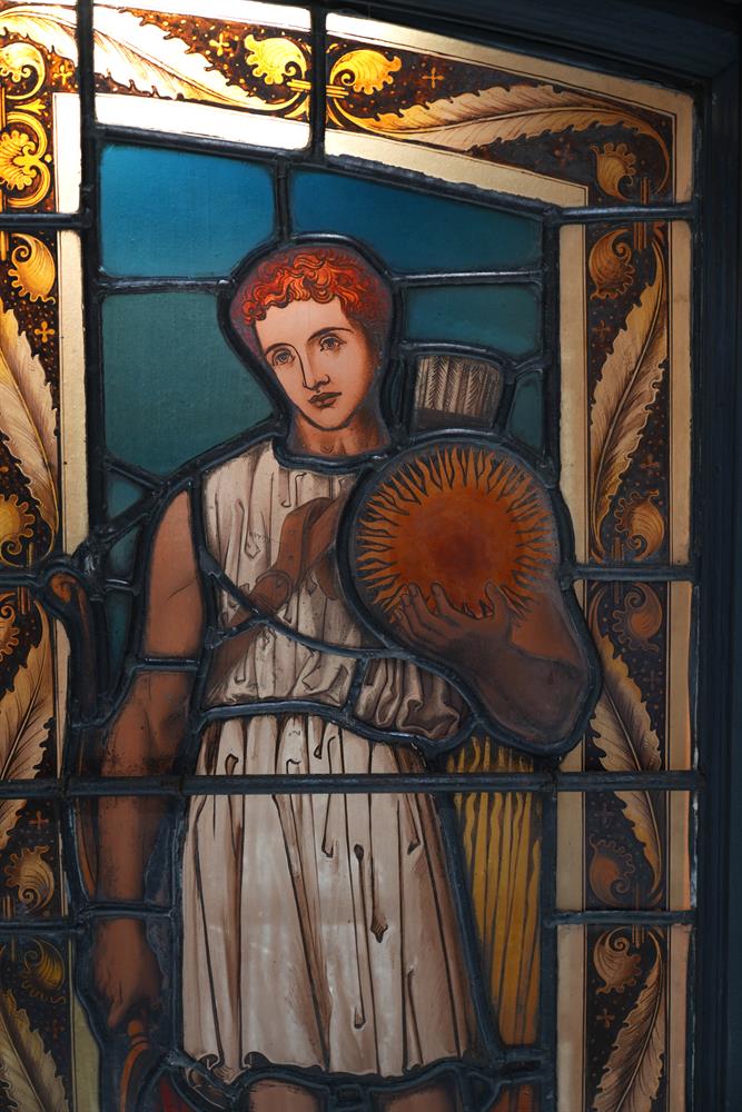A LARGE VICTORIAN STAINED GLASS WINDOW, POSSIBLY BY DANIEL COTTIER, SECOND HALF 19TH CENTURY - Image 2 of 3
