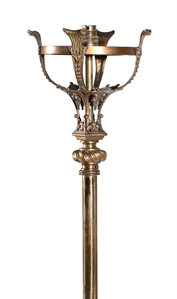 A BRASS STANDARD LAMP, MID 19TH CENTURY - Image 4 of 4