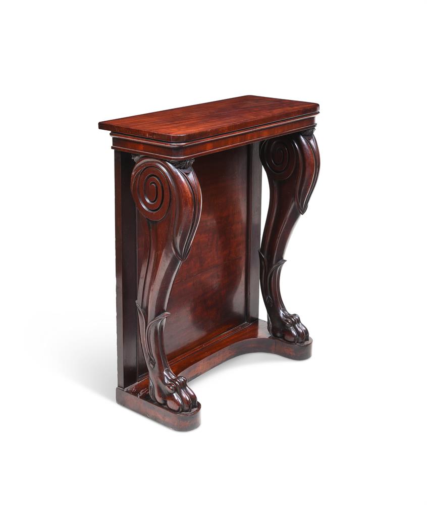 A WILLIAM IV MAHOGANY CONSOLE TABLE, CIRCA 1835