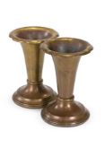 A PAIR OF ARTS AND CRAFTS BRASS CANDLESTICKS, LATE 19TH CENTURY