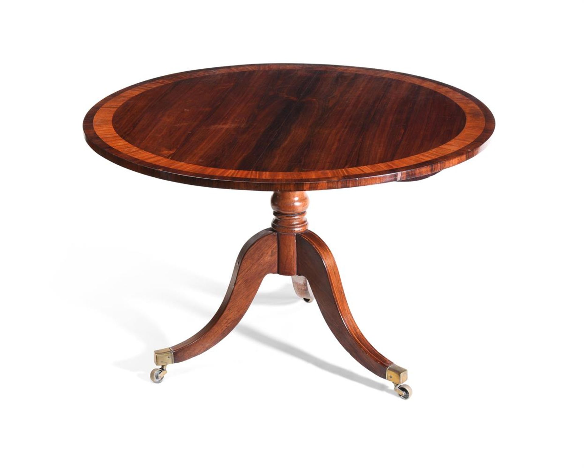 Y A GEORGE III ROSEWOOD AND SATINWOOD CROSSBANDED CIRCULAR CENTRE TABLE, CIRCA 1800 - Bild 2 aus 3