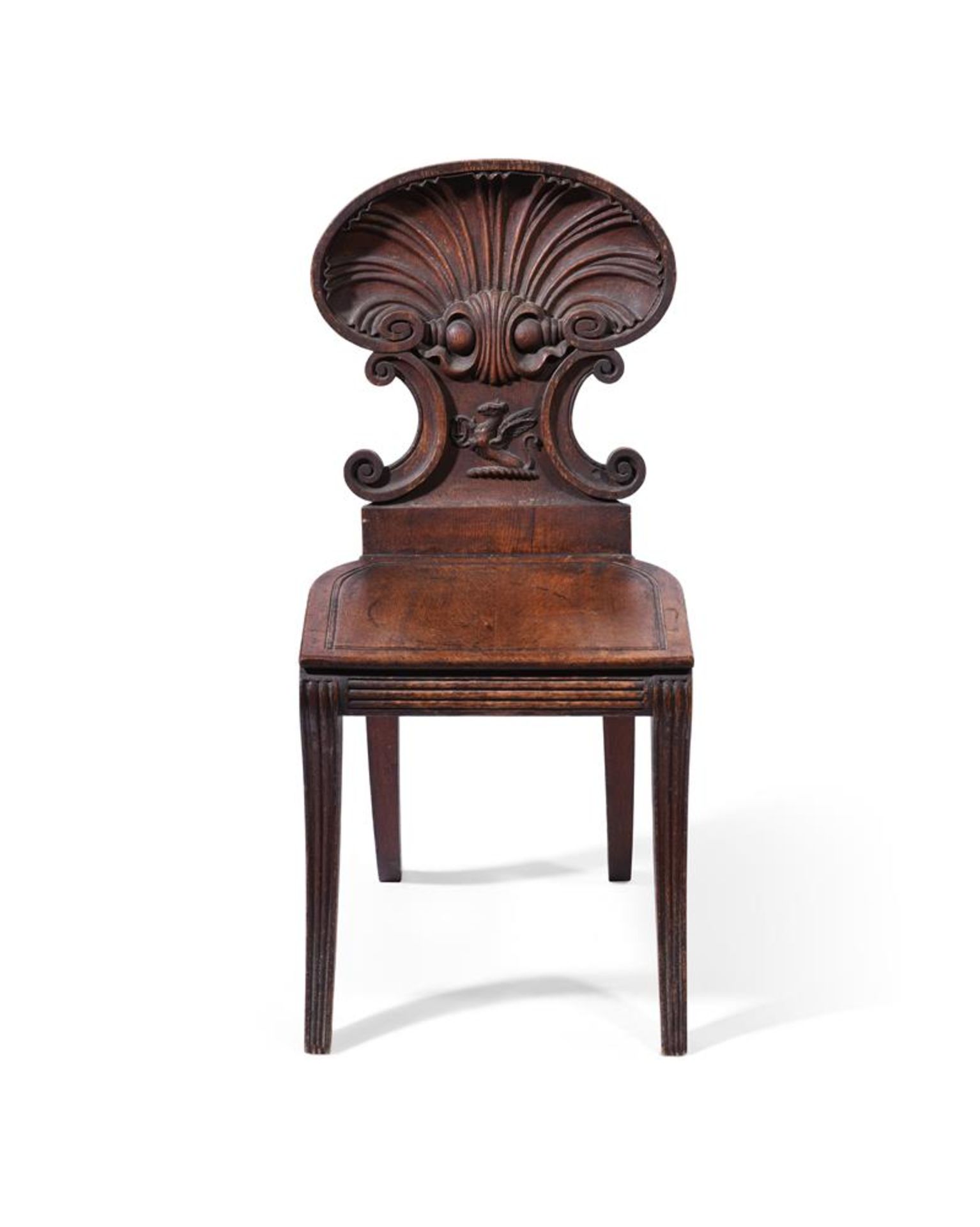 A PAIR OF VICTORIAN CARVED OAK HALL CHAIRS, ATTRIBUTED TO GILLOWS, CIRCA 1860 - Image 2 of 5