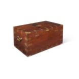 Y OF EAST INDIA COMPANY INTEREST: AN EXOTIC HARDWOOD AND BRASS MOUNTED TRUNK, 19TH CENTURY