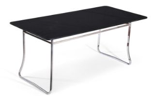 A MODERNIST CHROMED STEEL AND SMOKED GLASS DESKATTRIBUTED TO PEL, CIRCA 1930-32