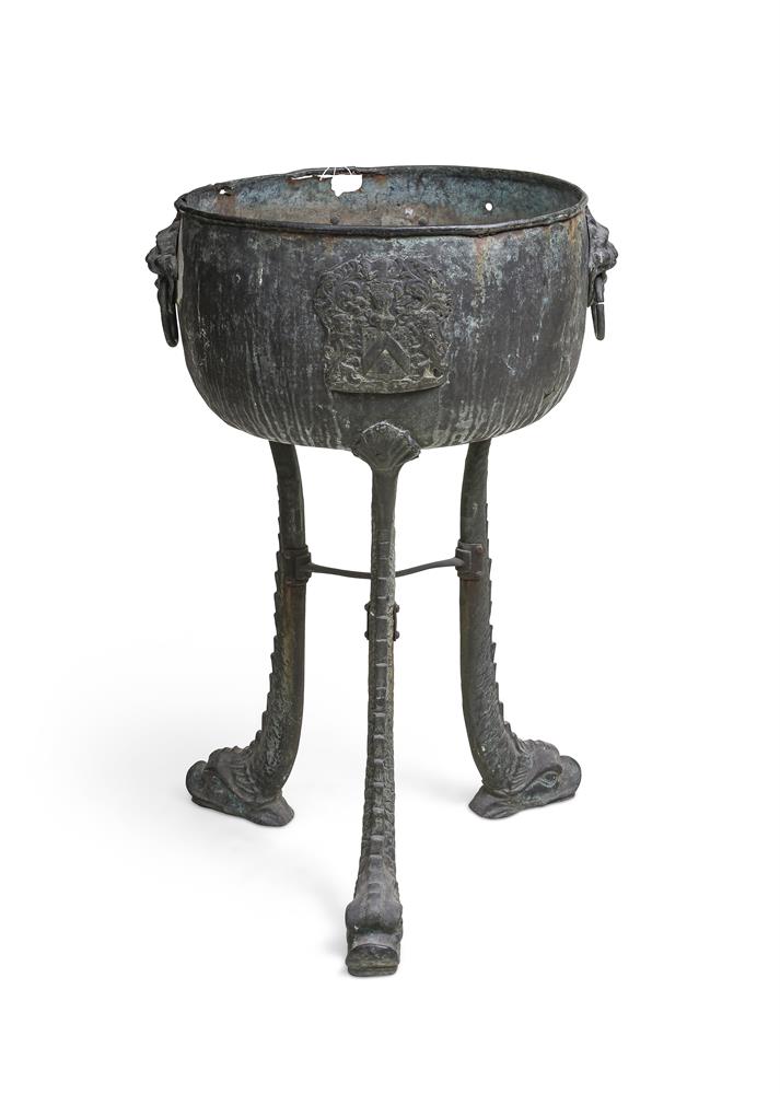 A LARGE VERDIGRIS COPPER PLANTER, 19TH CENTURY