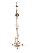 A GILT BRASS STANDARD LAMP, LATE 19TH CENTURY