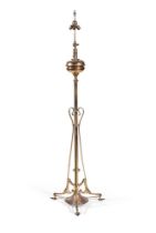 A GILT BRASS STANDARD LAMP, LATE 19TH CENTURY