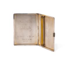 OF WORLD LAND AND WATER SPEED RECORD INTEREST: A SILVER CIGARETTE CASE