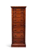 A VICTORIAN MAHOGANY WELLINGTON CHEST, ATTRIBUTED TO HOLLAND & SON, CIRCA 1860