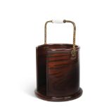 AN UNUSUAL 'HUSSEY'S' VICTORIAN MAHOGANY AND GILT METAL MOUNTED PLATE BUCKET, CIRCA 1890