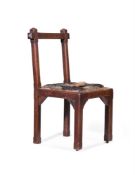 AN ARTS AND CRAFTS OAK SIDE CHAIR, BY JOHN MANUEL & SON, SHEFFIELD, LATE 19TH CENTURY