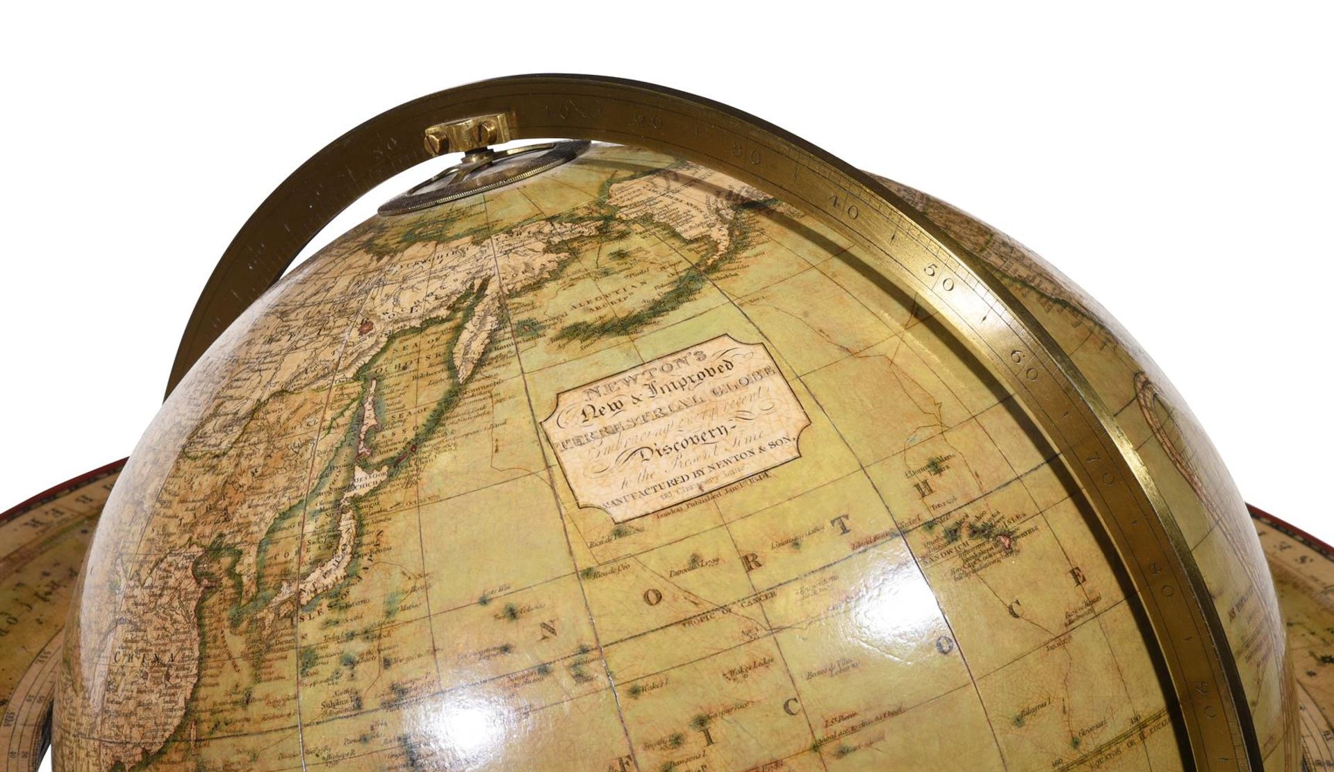 Y A PAIR OF TERRESTRIAL AND CELESTIAL 12 INCH LIBRARY GLOBES ON ROSEWOOD STANDS, BY NEWTON & SON - Image 4 of 7