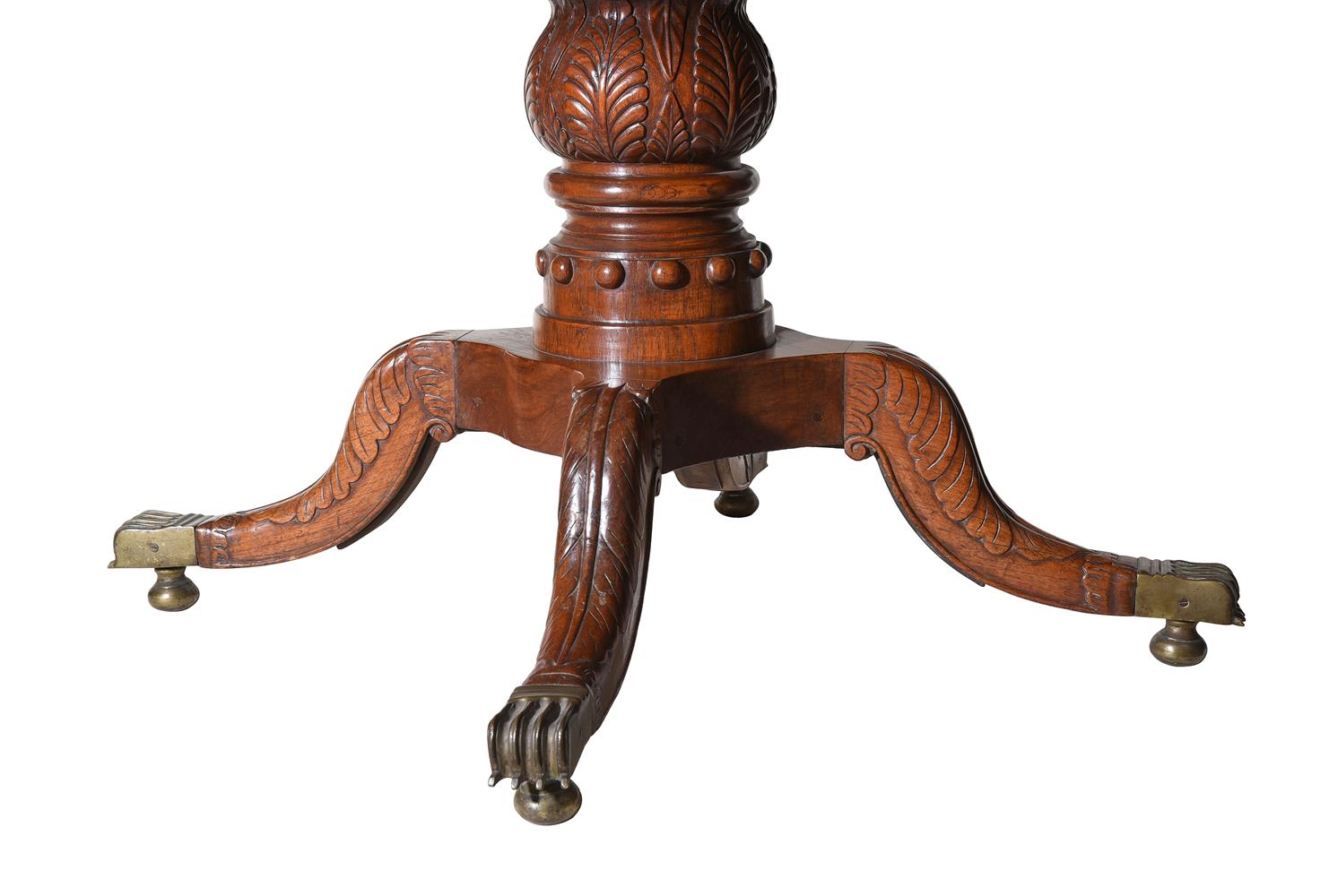 Y AN ANGLO-INDIAN CARVED PADOUK CIRCULAR CENTRE OR BREAKFAST TABLE, 19TH CENTURY - Image 3 of 4