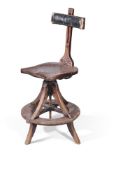 ANOTHER ARTIST'S OR DRAUGHTSMAN'S CHAIR BY GLENISTER OF HIGH WYCOMBE, CIRCA 1890-1900