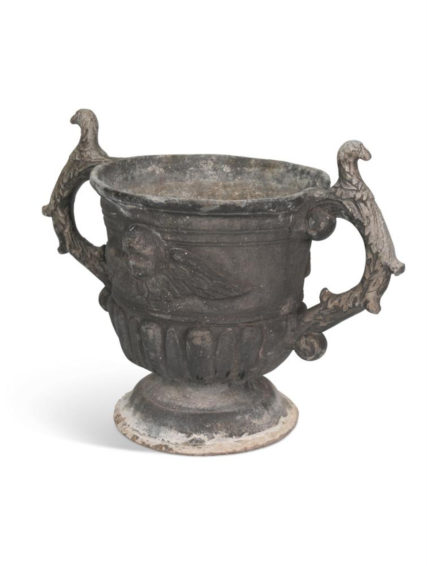 A CAST LEAD TWIN HANDLED URN, 18TH OR EARLY 19TH CENTURY - Image 2 of 2