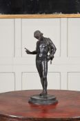 AFTER THE ANTIQUE, AN NEAPOLITAN BRONZE FIGURE OF NARCISSUS CAST BY SABATINO, LATE 19TH CENTURY