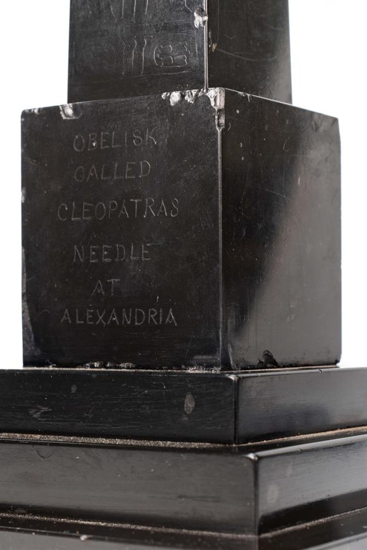 A PAIR OF ASHFORD MARBLE 'CLEOPATRA'S NEEDLE' OBELISKS, MID 19TH CENTURY - Image 3 of 4