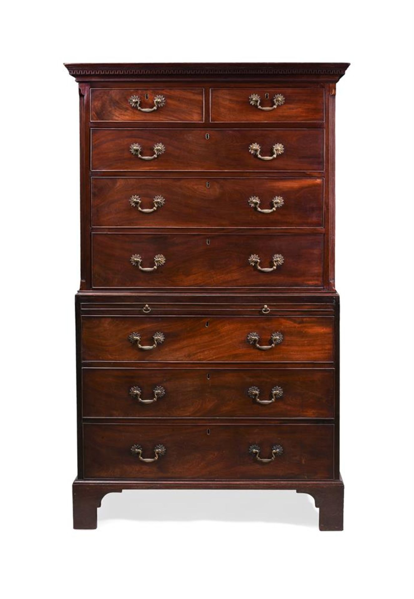 A GEORGE III MAHOGANY CHEST ON CHESTBY PHILIP BELL, CIRCA 1770