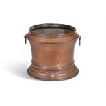 A LARGE COPPER CISTERN OR LOG BUCKET, 19TH CENTURY