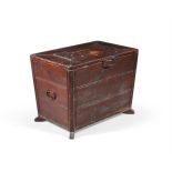 A STAINED PINE 'COUNTRY HOUSE' LOG BOX OR CHEST, 19TH CENTURY