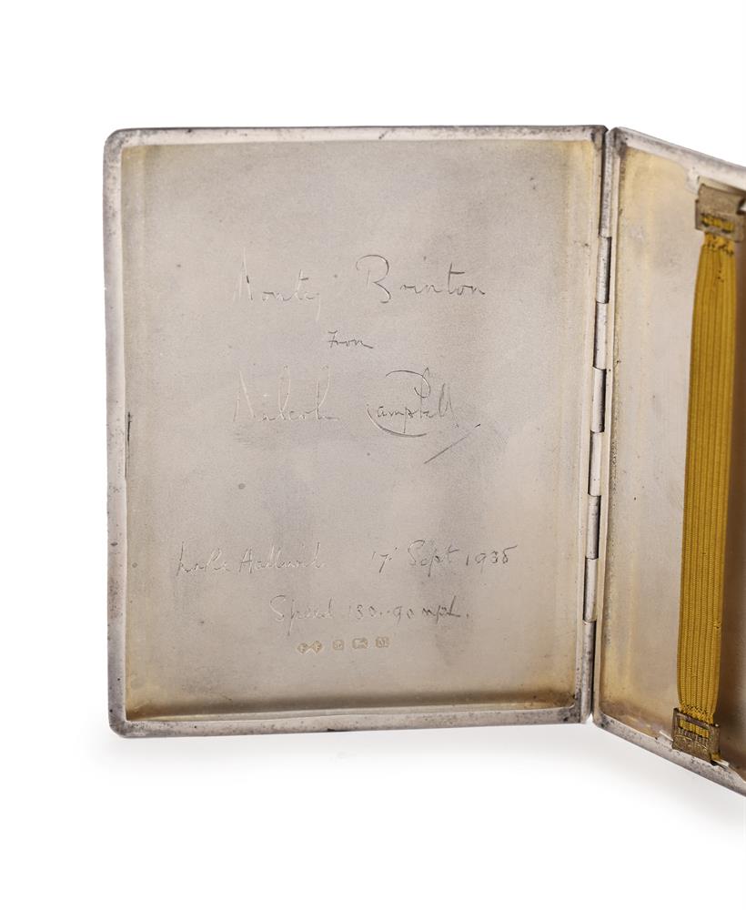OF WORLD LAND AND WATER SPEED RECORD INTEREST: A SILVER CIGARETTE CASE - Image 2 of 2