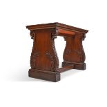 A REGENCY CARVED OAK CENTRE TABLE, IN THE MANNER OF MACK, WILLIAMS & GIBTON, CIRCA 1820