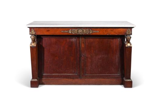 AN EMPIRE MAHOGANY AND ORMOLU MOUNTED SIDE CABINET, STAMPED 'JACOB D. RUE MESLEÉ'