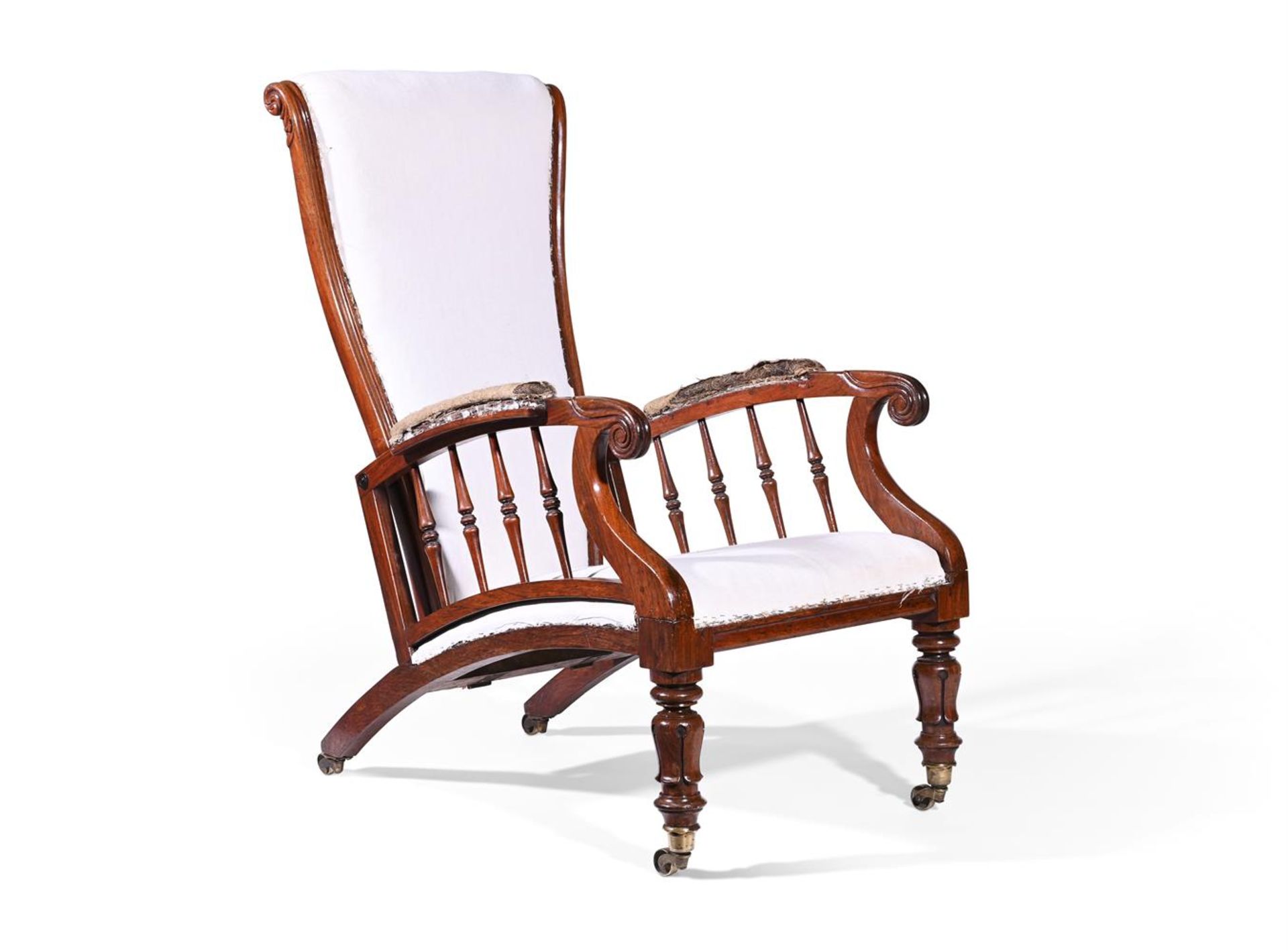 Y AN ARTS AND CRAFTS ROSEWOOD ARMCHAIR, IN THE MANNER OF PHILIP WEBB, CIRCA 1890