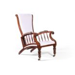 Y AN ARTS AND CRAFTS ROSEWOOD ARMCHAIR, IN THE MANNER OF PHILIP WEBB, CIRCA 1890