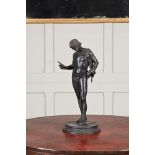 AFTER THE ANTIQUE, AN NEAPOLITAN BRONZE FIGURE OF NARCISSUS CAST BY SABATINO, LATE 19TH CENTURY