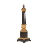 A LATE REGENCY GILT AND PATINATED BRONZE TABLE LAMP, FIRST HALF 19TH CENTURY AND LATER