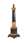 A LATE REGENCY GILT AND PATINATED BRONZE TABLE LAMP, FIRST HALF 19TH CENTURY AND LATER