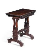 Y AN ANGLO-INDIAN CARVED COROMANDEL SIDE TABLE, LATE 19TH CENTURY