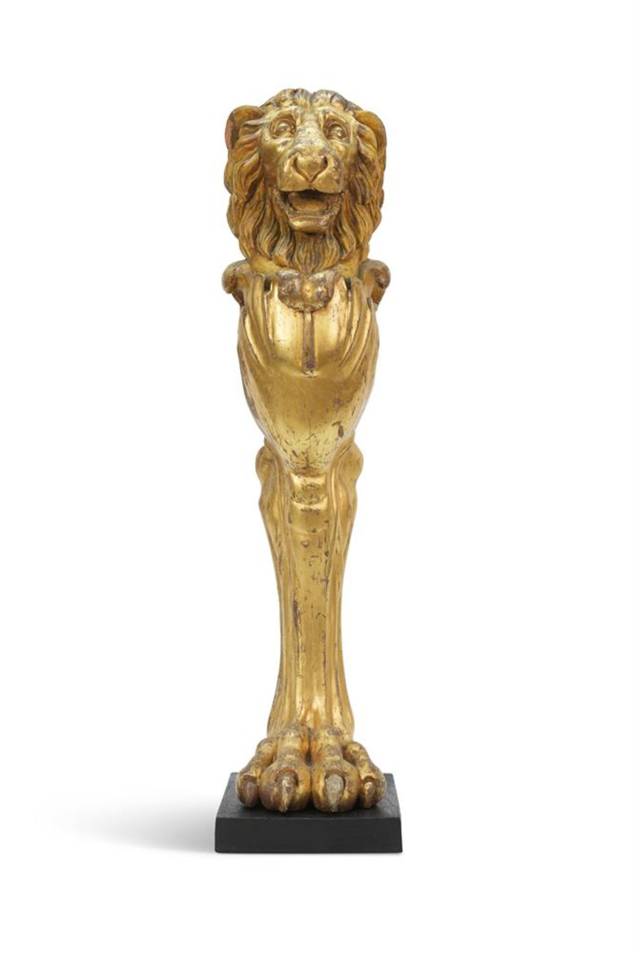 A REGENCY CARVED GILTWOOD LION HEAD MONOPODIUM, CIRCA 1820 - Image 2 of 2