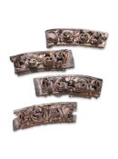 A SET OF FOUR PORTUGUESE CARVED GILTWOOD WALL PANELS