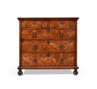 A WILLIAM & MARY FIGURED WALNUT AND 'HERRINGBONE' BANDED CHEST OF DRAWERS, CIRCA 1690