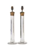 A PAIR OF WILLIAM IV CRYSTAL GLASS TABLE LAMPS, CIRCA 1835
