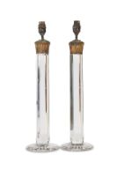 A PAIR OF WILLIAM IV CRYSTAL GLASS TABLE LAMPS, CIRCA 1835