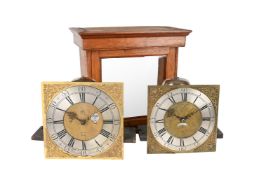 TWO GEORGE III SCOTTISH THIRTY-HOUR LONGCASE CLOCK MOVEMENTS AND DIALS