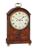 A REGENCY BRASS MOUNTED MAHOGANY BRACKET CLOCK