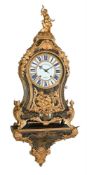Y A FRENCH LOUIS XV BOULLE BRACKET CLOCK WITH WALL BRACKET