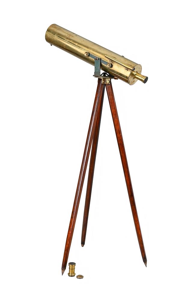 A RARE GEORGE III BRASS 6 INCH GREGORIAN REFLECTING TELESCOPE