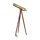 A RARE GEORGE III BRASS 6 INCH GREGORIAN REFLECTING TELESCOPE